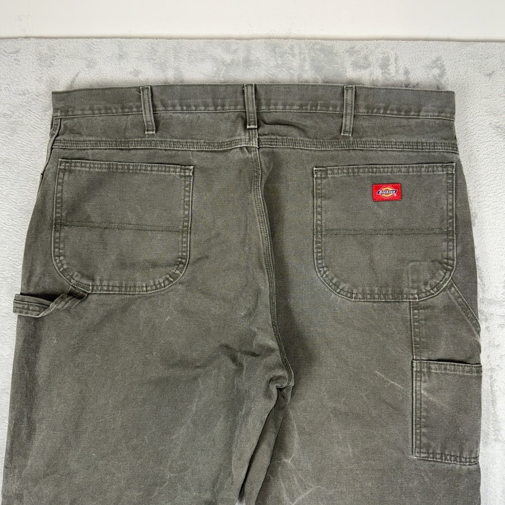 Dickies Carpenter Pants Men's 42x30 Olive Green Relaxed Fit Canvas Workwear - Picture 6 of 11